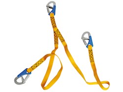 Cordone ombelicale 2 m con 3 moschettoni  ad apertura rapida