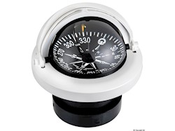 Bussola Riviera 4" con coperchio bianca/nera rosa piana
