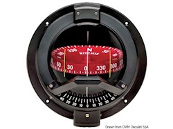 Bussola Ritchie Venturi Sail 3"3/4 nera/rossa