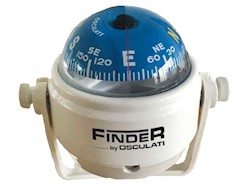 Bussola con staffa Finder bianca, rosa blu