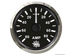 Amperometro con shunt 80 A nero/lucida