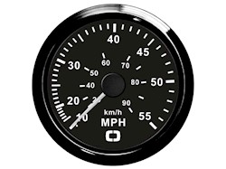 Spidometro Pitot 0-65 MPH nero/lucida