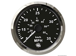 Spidometro Pitot 0-35 MPH nero/lucida