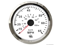 Spidometro Pitot 0-65 MPH bianco/lucida