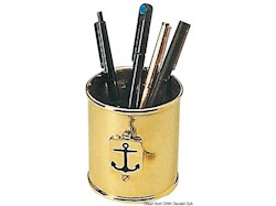 Portapenne ottone lucido decorato