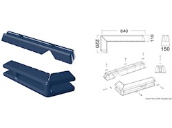 Protezione per pontile 640 + 220 mm blu