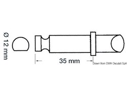 Scalmo plastica/ottone 12 x 35 mm
