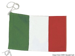 Bandiera di cortesia Italiana in stamina di poliestere