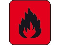 Adesivo pericolo incendio (foglio da 10 loghi) 25x27