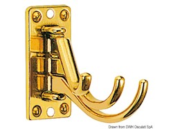 Appendiabiti 3 ganci ottone lucido 73x36