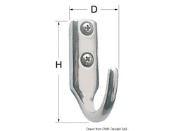 Gancetto inox 25x41 mm