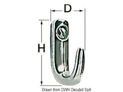 Gancetto inox 22x30 mm