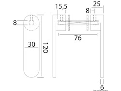 Maniglietta Nauta R Inox 8 mm