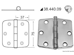 Cerniera inox 74x75 mm