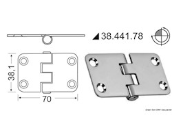 Cerniera inox rovesciata 70x38,1 mm
