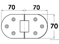 Cerniera inox no fori 137x70 mm