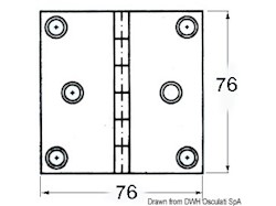 Cerniera inox cieca 76x76 quad