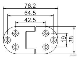 Cerniera autoreggente 76x38 mm nodo sporgente