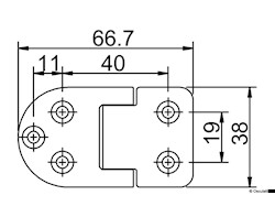Cerniera autoreggente 67x38 mm nodo sporgente