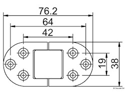 Cerniera autoreggente a 2 perni 76x38 mm