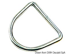 Mezzo anello inox 6x50 mm