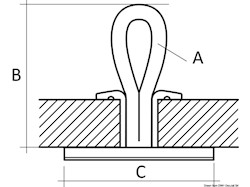 Pad eye con fissaggio sotto paratia ROPEYE Loop