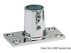 Base inox diritta quadra 22 mm