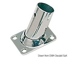 Basetta rettangolare inox 90° 22 mm