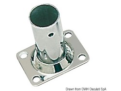 Basetta rettangolare inox 90° 22 mm