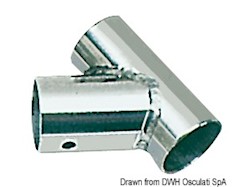 Raccordo inox T 60° 22 mm