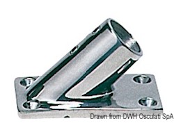 Base rettangolare inox 45° 22 mm