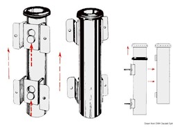 Portacanne parete inox 42 mm