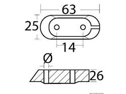 Anodo alluminio cavalletto Yamaha 4/70 HP