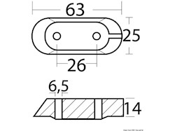 Anodo zinco cavalletto Yamaha 4/70 HP