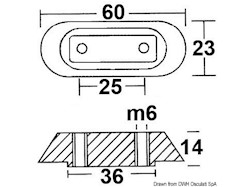 Anodo alluminio piatrina Honda mm 63x25