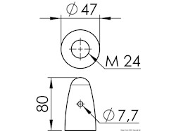 Ogiva zinco per elica Ø 35/40 mm