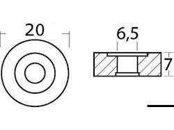 Anodo alluminio MERCURY rondella 4/6 HP