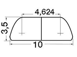 Profilo mezzo tondo inox mm 10