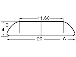 Profilo mezzo tondo inox mm 20