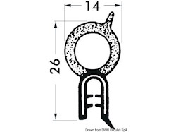 Profilo PVC per bordare nero 50 m