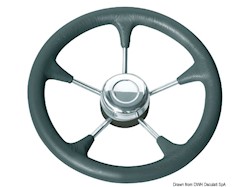 Volante poliuretano razze inox Ø mm 280 nero