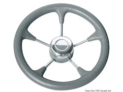 Volante poliuretano razze inox Ø mm 280 grigio