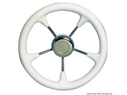 Volante poliuretano razze inox Ø mm 280 bianco