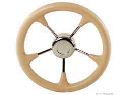 Volante poliuretano razze inox Ø mm 280 grigio