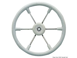 Ruota timone inox 340 mm bianca