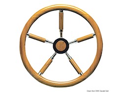 Timone inox e legno 500 mm