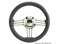 Volante inox+poliuretano grigio 350 mm