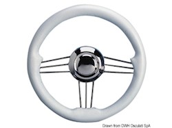 Volante inox+poliuretano bianco 350 mm