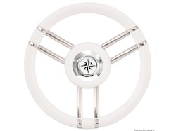 Volante Apollo inox+poliuretano Ø 350 mm bianco