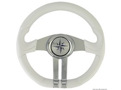 Volante bianco razze argento/cromo